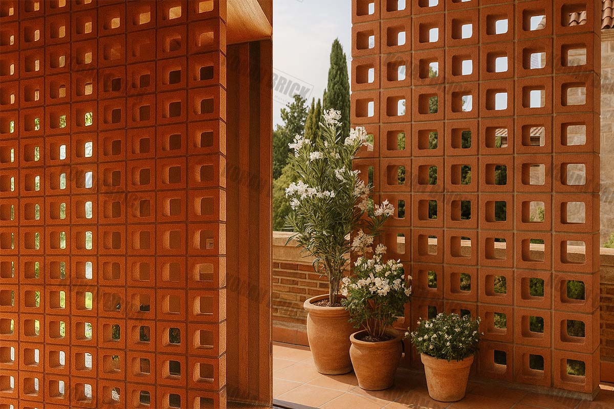 نمای آجری مشبک