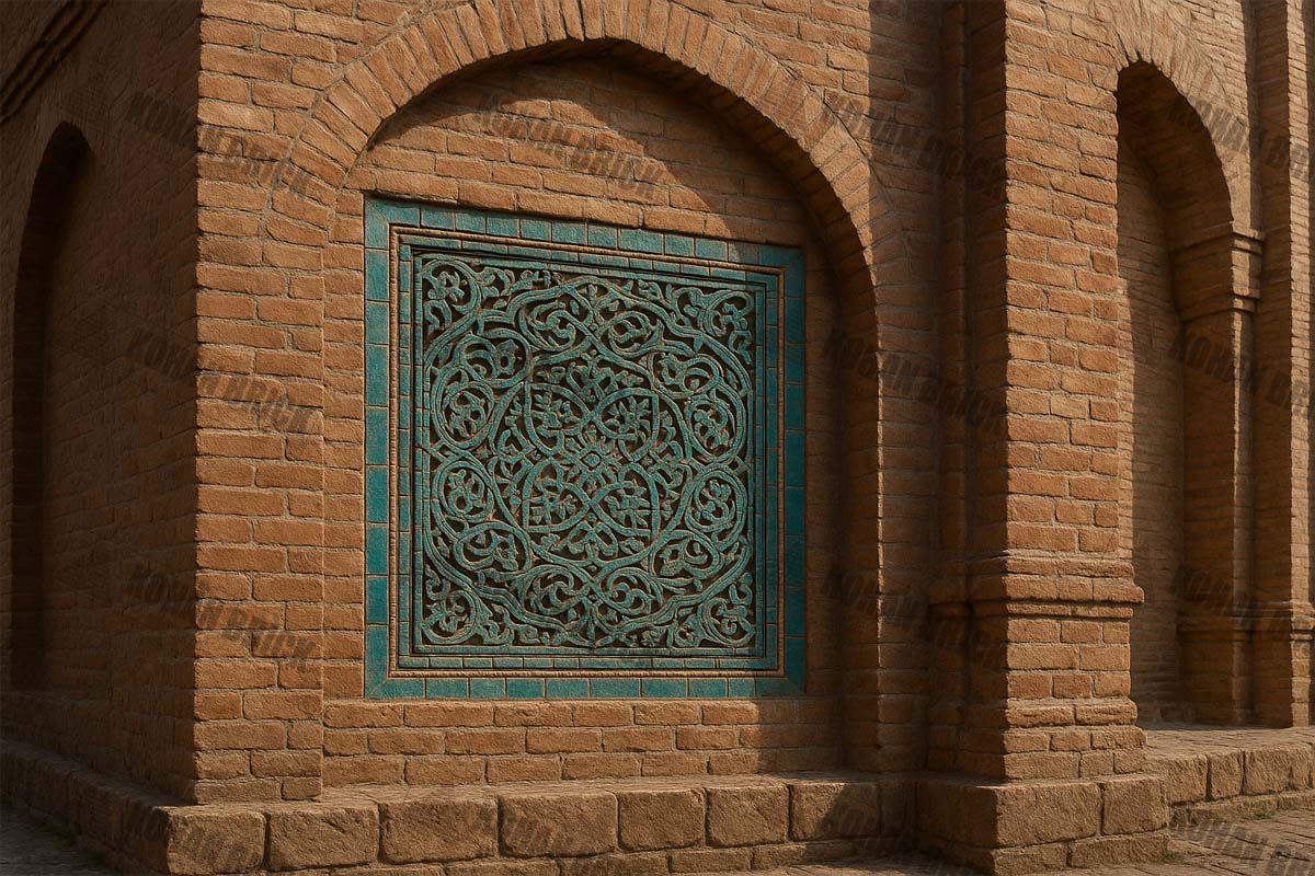 آجر مهری در نمای ساختمان