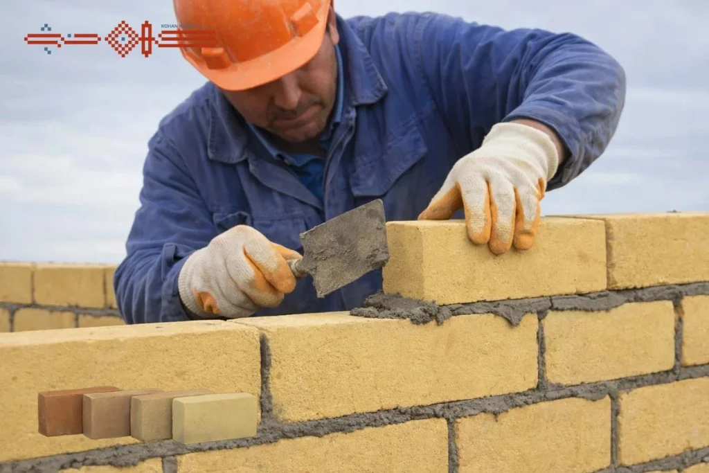 دیوارچینی با آجر قزاقی