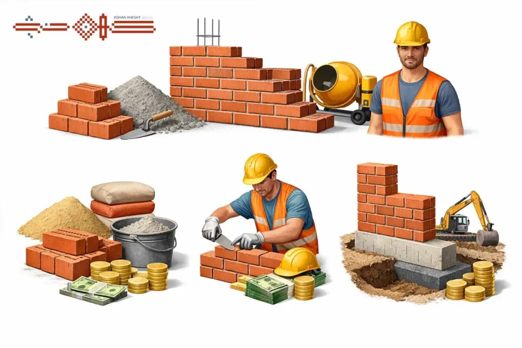 قیمت دیوار کشی با آجر