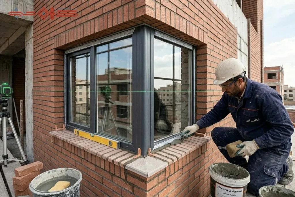 آب بندی آجر دور پنجره