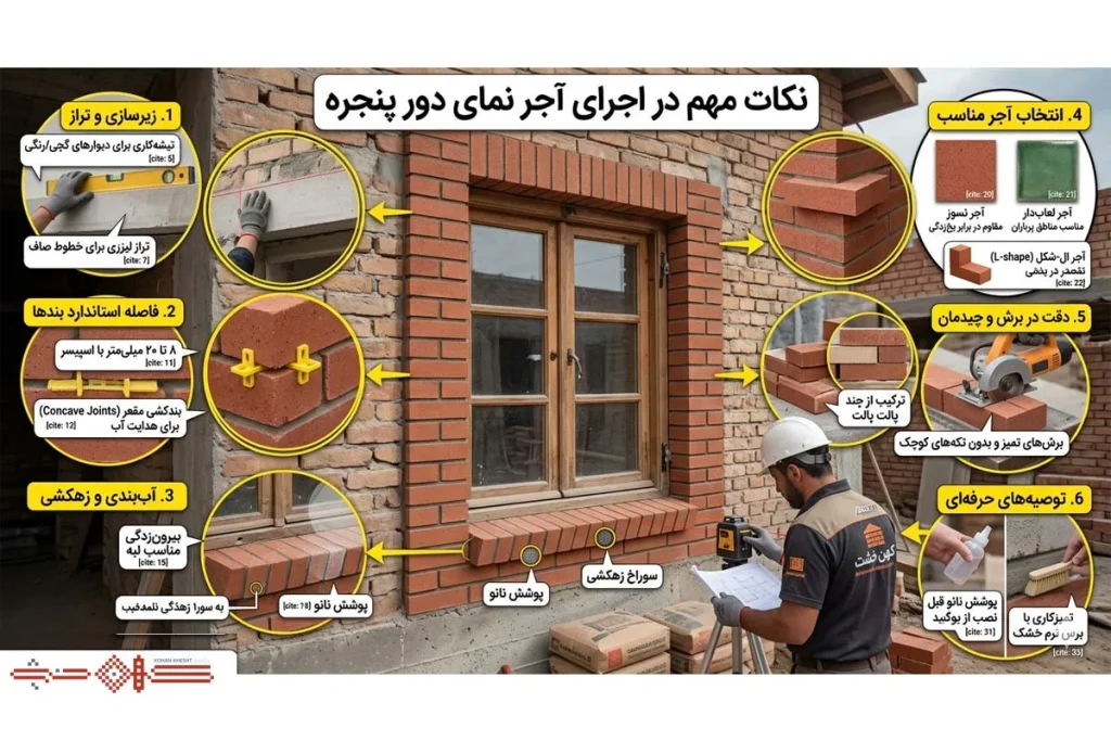 مهمترین نکته در انتخاب آجر دور پنجره